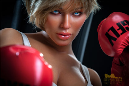 Hedy -164cm(5'38")E-cup Full Silicone German Boxing Athletic Girl Sex Doll Dark Tanned - Irontech Doll