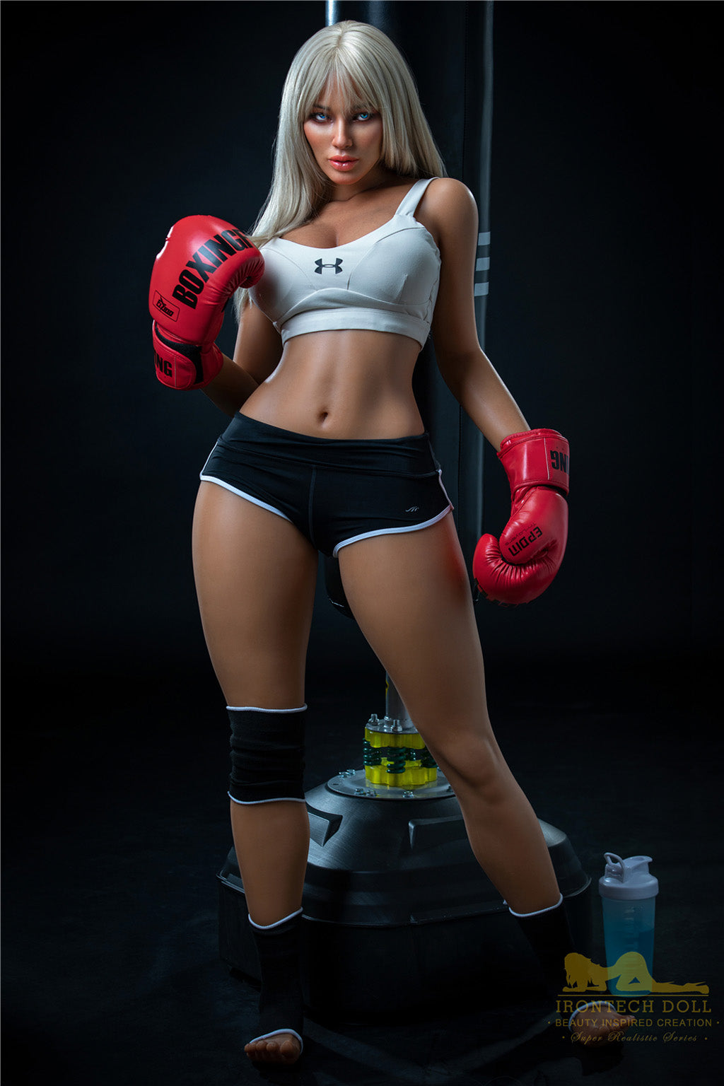 Hedy -164cm(5'38")E-cup Full Silicone German Boxing Athletic Girl Sex Doll Dark Tanned - Irontech Doll