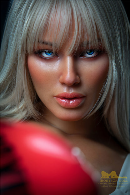 Hedy -164cm(5'38")E-cup Full Silicone German Boxing Athletic Girl Sex Doll Dark Tanned - Irontech Doll