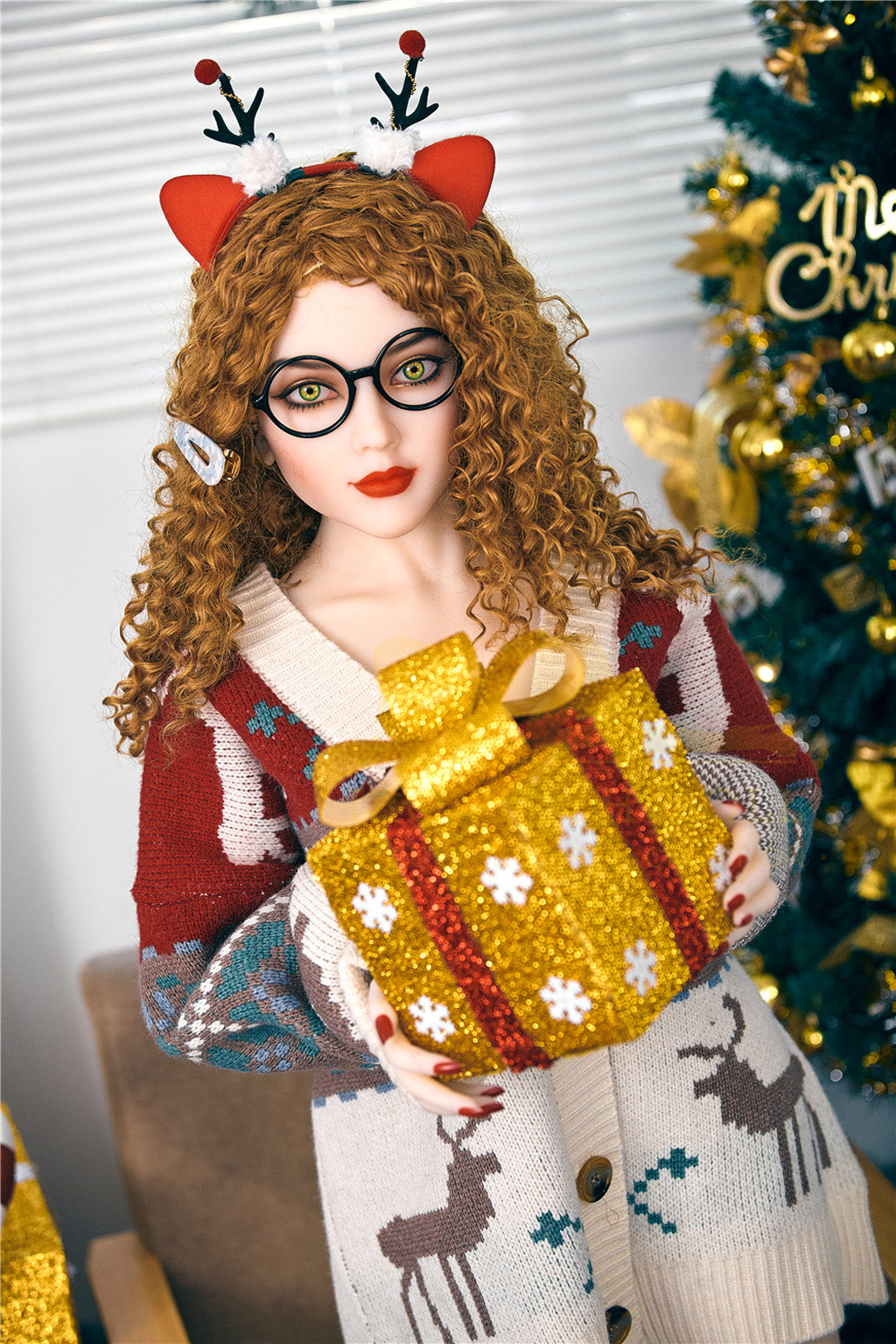 Camille-150cm (4'92")C-cup TPE Sex Doll Red Curl Christmas Girl-Irontech Doll