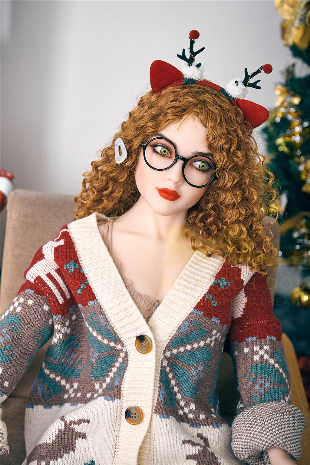 Camille-150cm (4'92")C-cup TPE Sex Doll Red Curl Christmas Girl-Irontech Doll