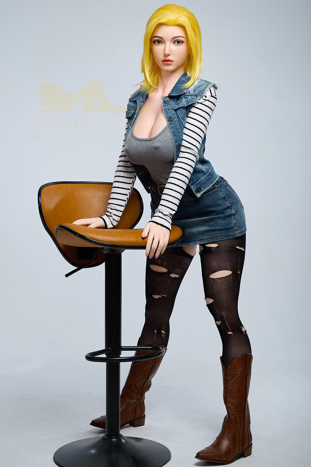 Clara-159cm(5'22")E-cup Full Silicone Jean Girl Sex Doll- Irontech Doll