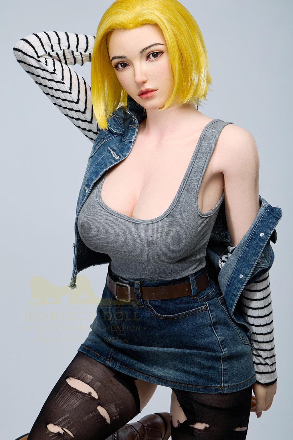 Clara-159cm(5'22")E-cup Full Silicone Jean Girl Sex Doll- Irontech Doll