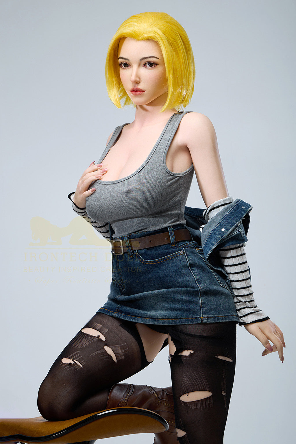 Clara-159cm(5'22")E-cup Full Silicone Jean Girl Sex Doll- Irontech Doll