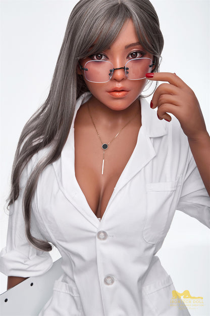 Sandy-164cm(5'38'')E-cup Silicone Head TPE Body Sex Doll - Irontech Doll Dark Tanned